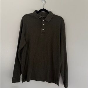Lands End Men’s L longsleeve polo - Olive